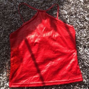 Rave city red snake skin print tank